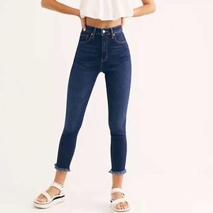 Free People | Raw High Rise Jeggings Deep Indigo Size 27
